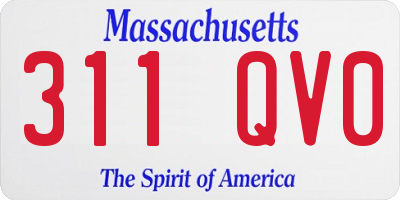 MA license plate 311QV0