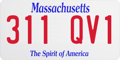 MA license plate 311QV1