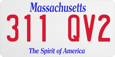 MA license plate 311QV2