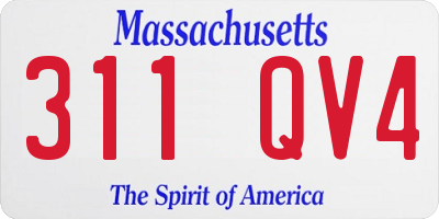 MA license plate 311QV4