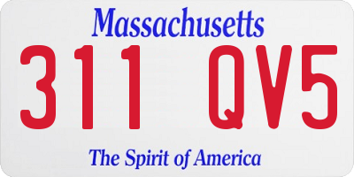 MA license plate 311QV5