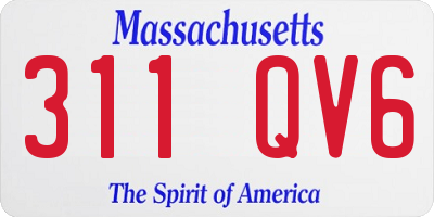 MA license plate 311QV6