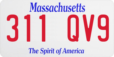 MA license plate 311QV9