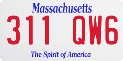 MA license plate 311QW6