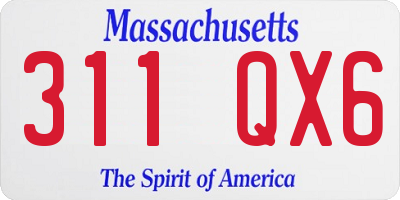 MA license plate 311QX6