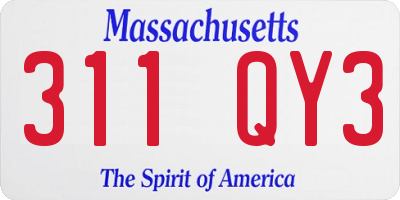 MA license plate 311QY3