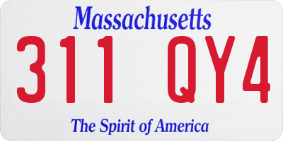 MA license plate 311QY4