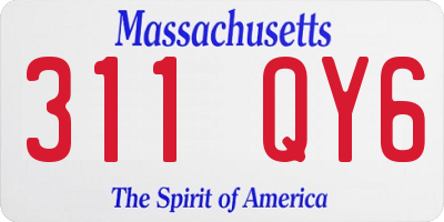 MA license plate 311QY6