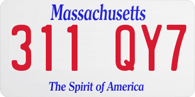 MA license plate 311QY7