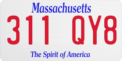 MA license plate 311QY8
