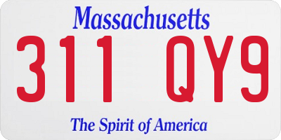 MA license plate 311QY9