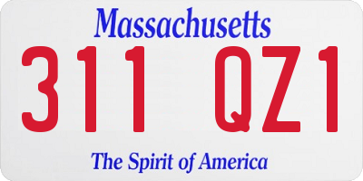 MA license plate 311QZ1