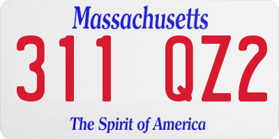 MA license plate 311QZ2