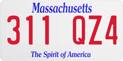 MA license plate 311QZ4