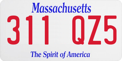 MA license plate 311QZ5