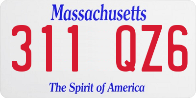 MA license plate 311QZ6