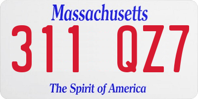 MA license plate 311QZ7
