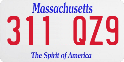 MA license plate 311QZ9