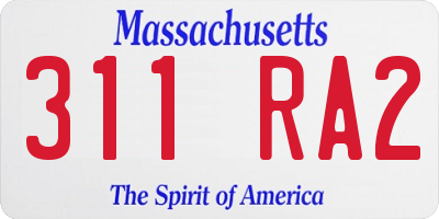 MA license plate 311RA2