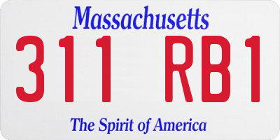 MA license plate 311RB1
