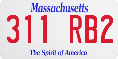MA license plate 311RB2