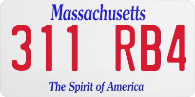 MA license plate 311RB4