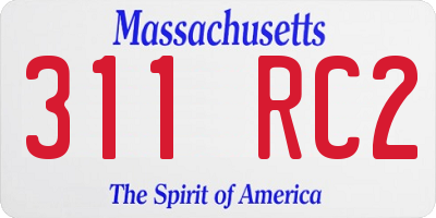 MA license plate 311RC2