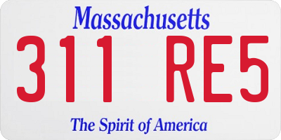 MA license plate 311RE5