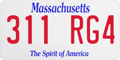 MA license plate 311RG4