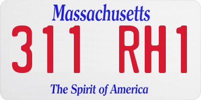 MA license plate 311RH1