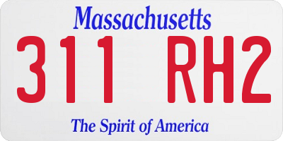 MA license plate 311RH2