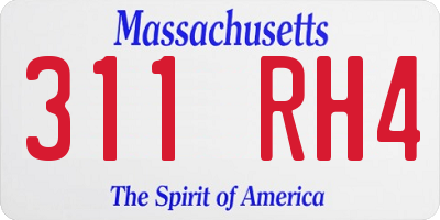 MA license plate 311RH4