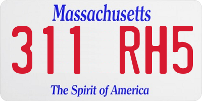 MA license plate 311RH5