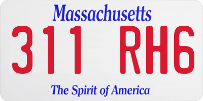 MA license plate 311RH6
