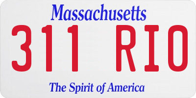 MA license plate 311RI0