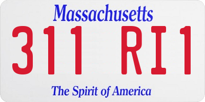 MA license plate 311RI1