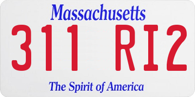 MA license plate 311RI2
