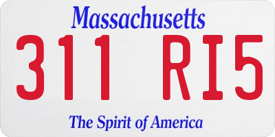 MA license plate 311RI5