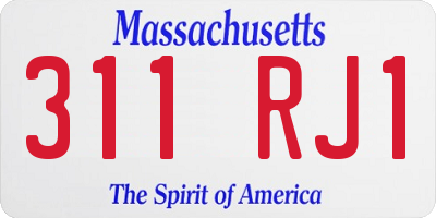 MA license plate 311RJ1