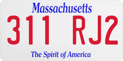 MA license plate 311RJ2