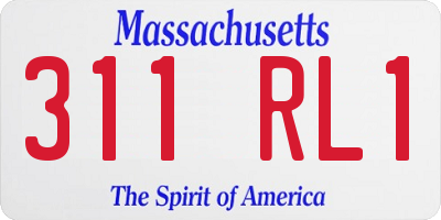 MA license plate 311RL1