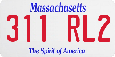 MA license plate 311RL2
