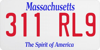 MA license plate 311RL9