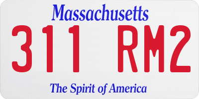 MA license plate 311RM2