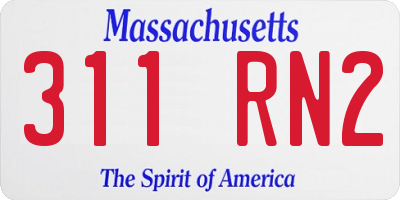 MA license plate 311RN2