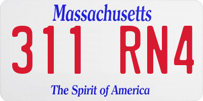 MA license plate 311RN4