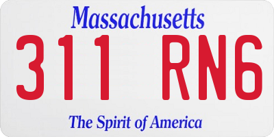 MA license plate 311RN6
