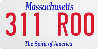 MA license plate 311RO0