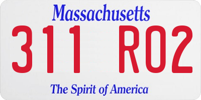 MA license plate 311RO2