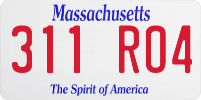 MA license plate 311RO4